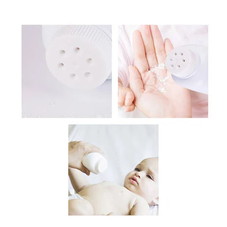 Custom Grefillable HDPE White Plastic Empty Baby Talkum Talcum Powder Container Bottle And Jar Manufacturer With Sifter, Puff