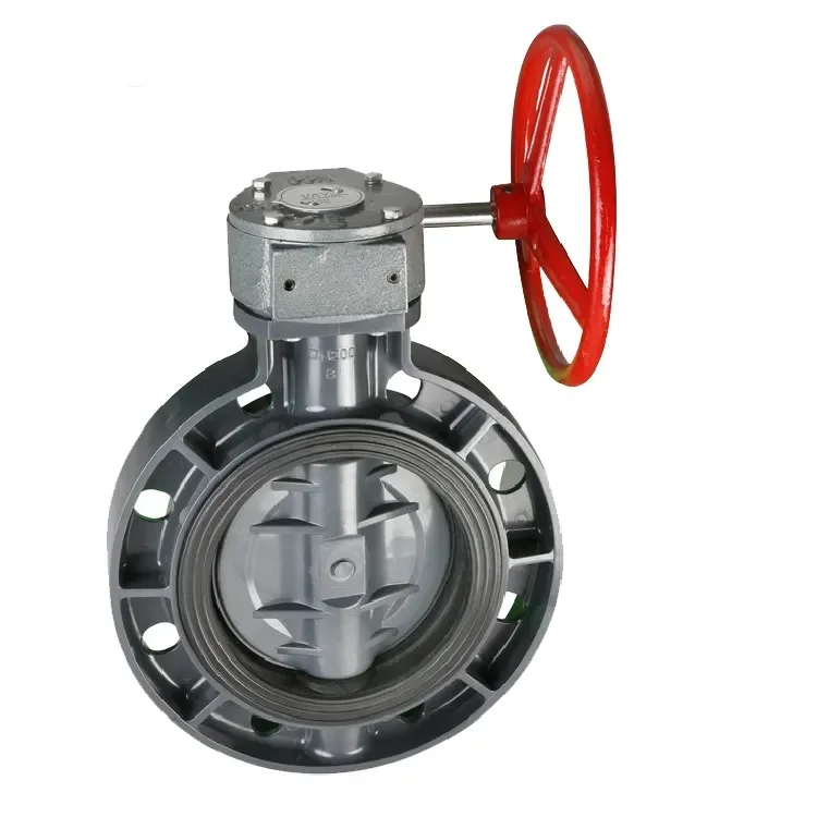 Wafer Type PVC Gear Operated Butterfly Valve Plastic Handle Butterfly Valve Control Flow Water