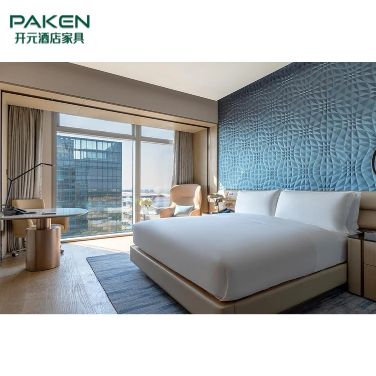 Paken Modern Style 5 Star King Size Bed Bedroom Sets Commercial Hotel Room Furniture