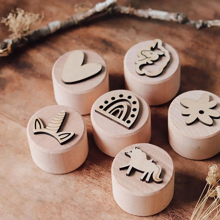 New Arrival Custom Kids Wooden Rubber Stamps Eco-friendly Mini Wooden Stamp