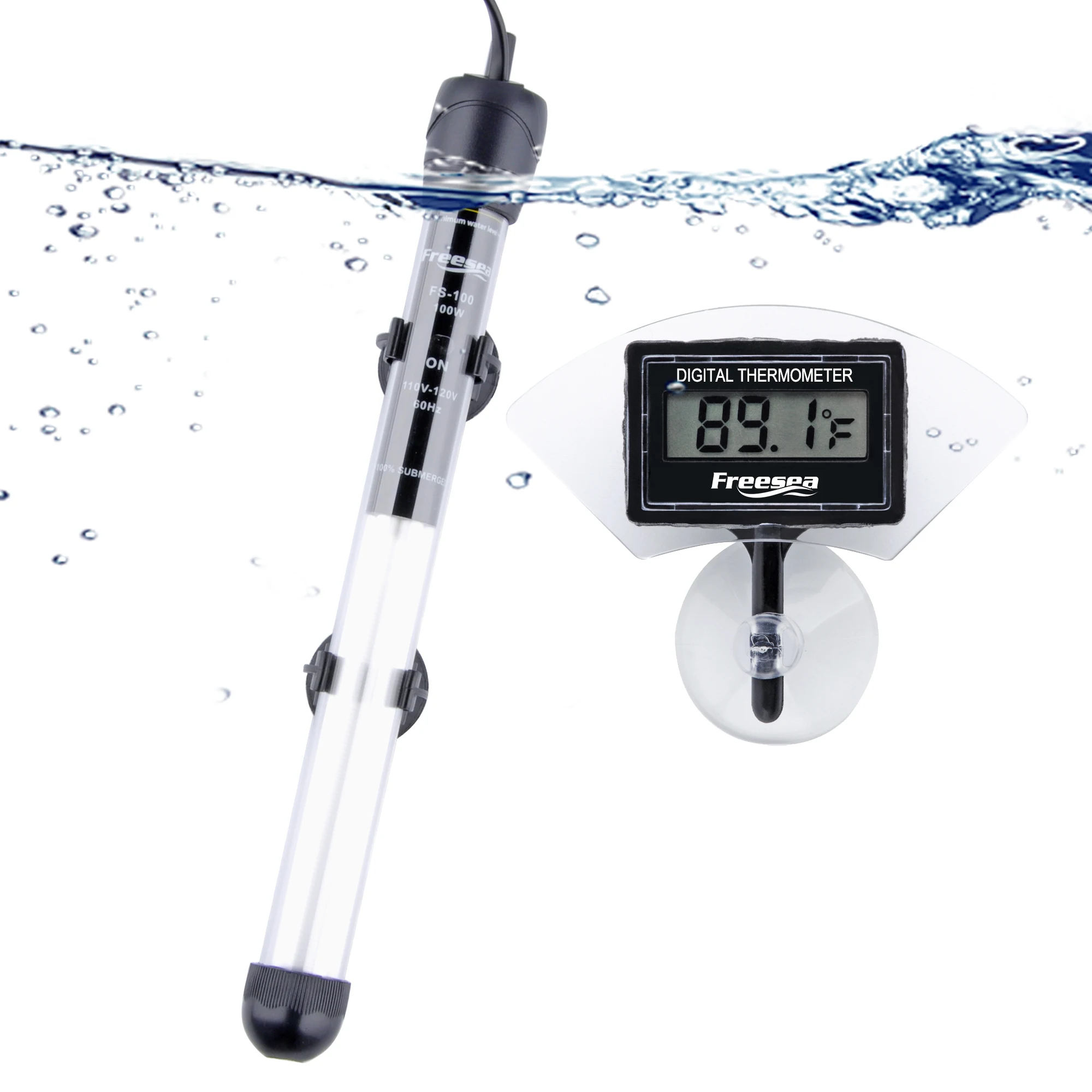 Aquarium Fish Turtle Tank Temperature Low Water Level  Mini Submersible Aquariums Heater With Controller