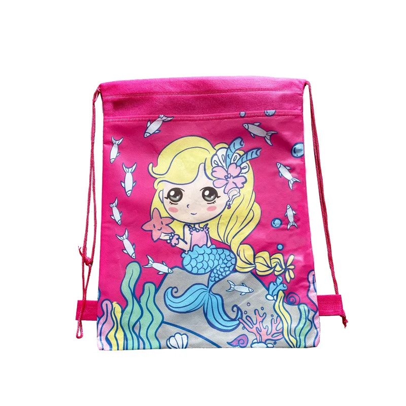 wholesale kids travelling cartoon nonwoven drawstring bag