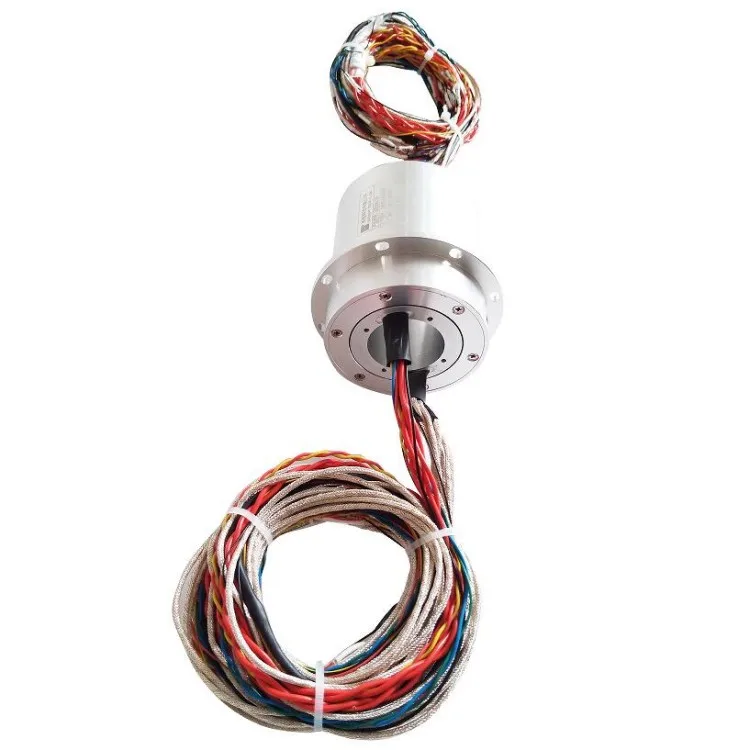 Ingiant slip rings 81mm diameter 34 circuits with flange installation