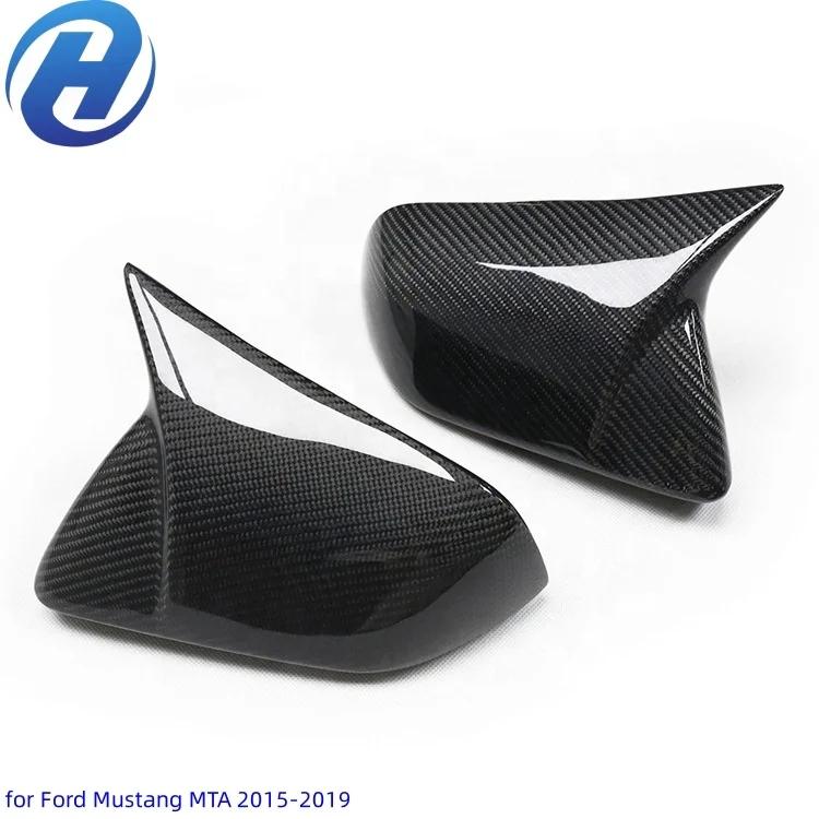 HGD M Style Mirror Cap for Ford Mustang 2015+ Replacing Mirror Cover Clip-on Carbon with Light