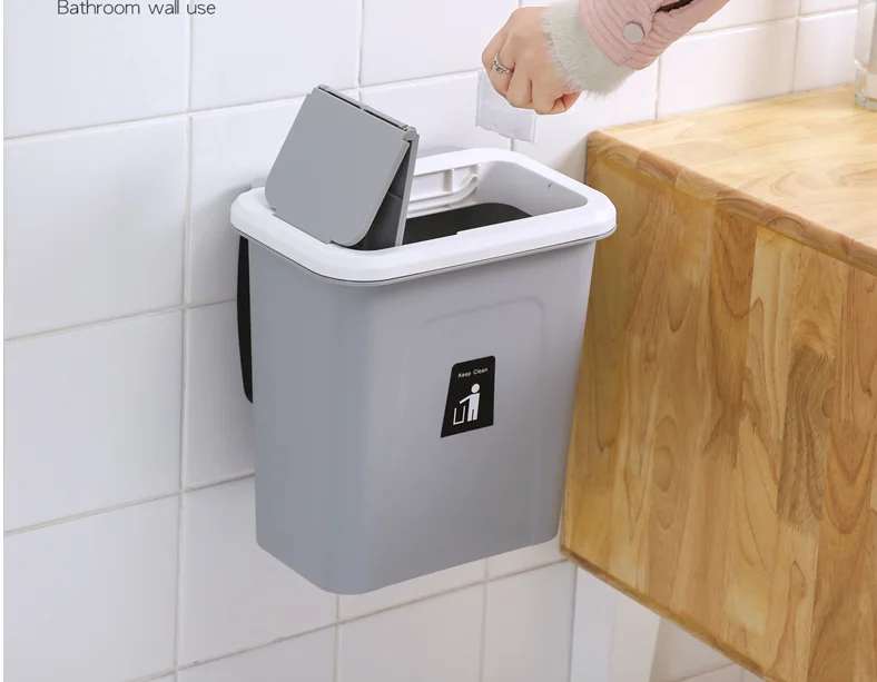 High quality space saving compact trash cans hang from kitchen trash cans