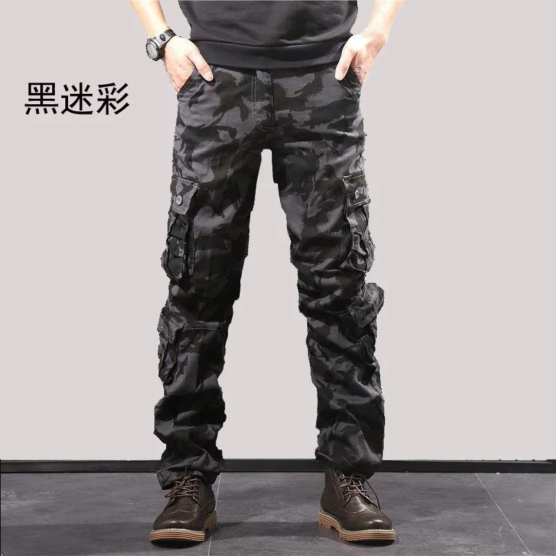 Hot Sale Man camouflage Overalls Pants Multi Pockets Breathable Straight Trousers Casual Cargo Pants For Men