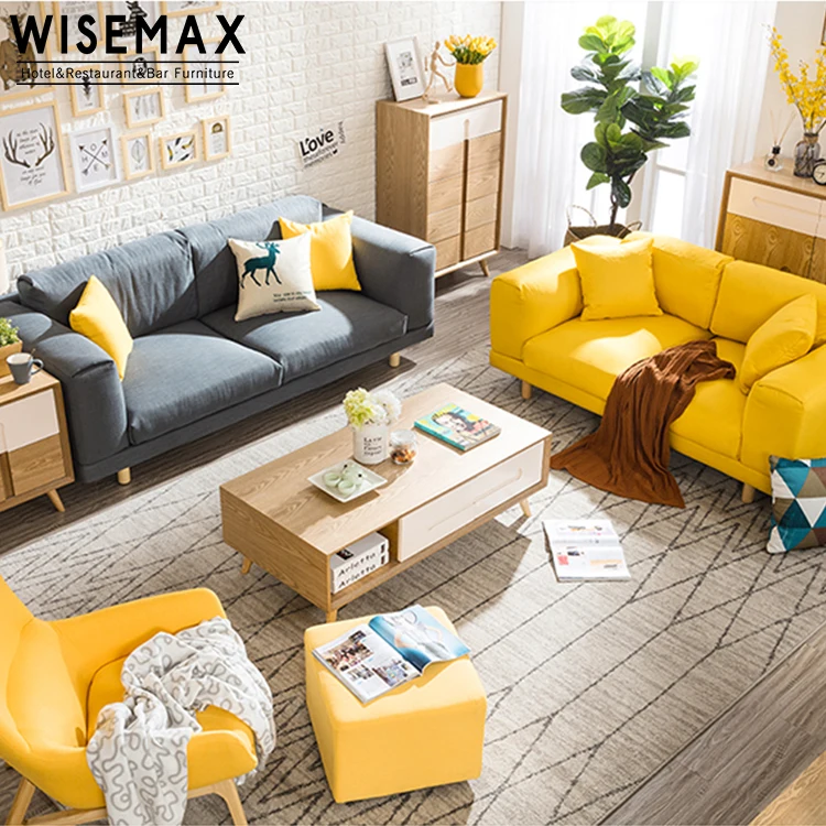 Hot sale Nordic fabric sofa modern fabric living room combination corner sofa bed couch sofa