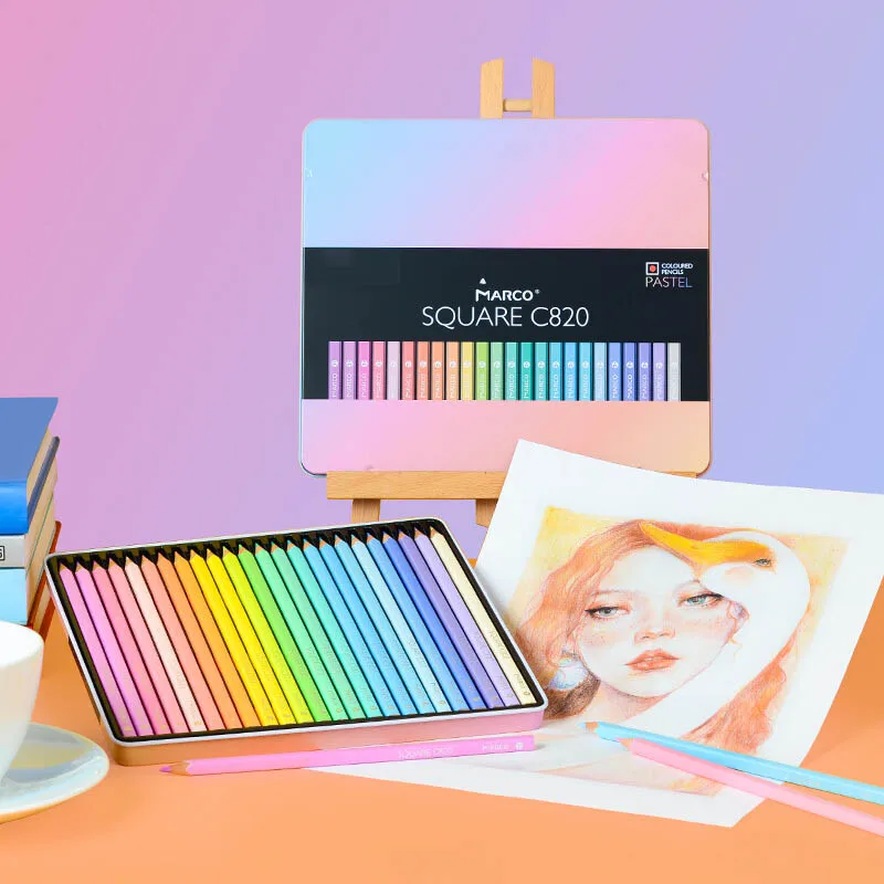 
Marco 12/24/48 Oil Pastel Colored Pencil Set Watercolor Drawing Color Colored Pencils Professional for Art School Supplies 