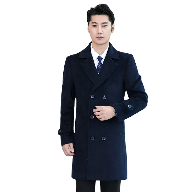 2024 custom flight attendant career tweed coat men hotel service security work clothes long warm property concierge uniforms