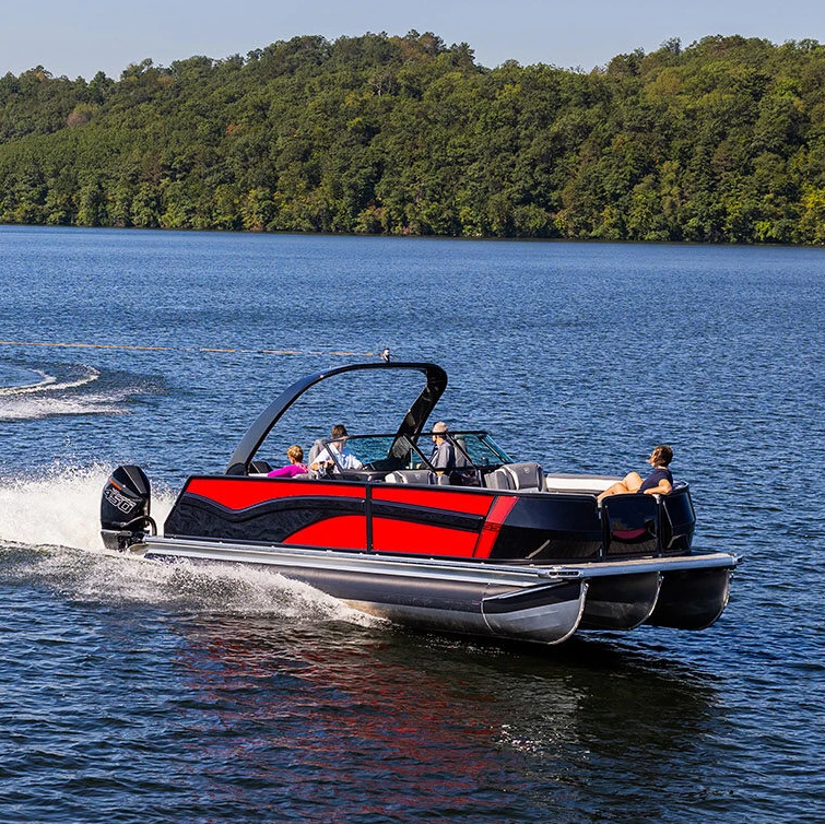Customizable 27FT Luxury Pontoon Party Boat with High-Quality Fiberglass for Water Recreation and water sports