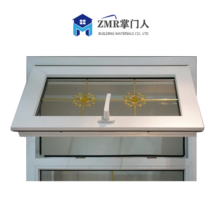 Upvc top hung window european pvc casement window american style pvc swing window