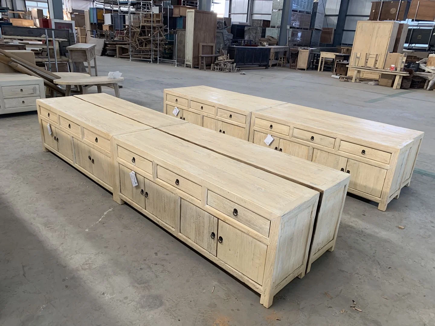 Chinese factory antique country style solid recycled wooden traditional accent sideboard table