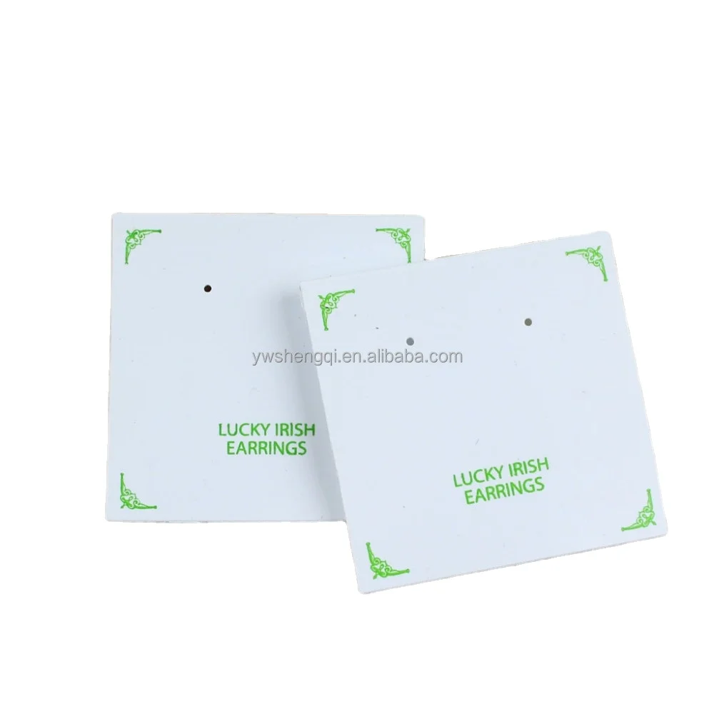 
 White plastic hanging packaging card earring ear stud hooks display card  