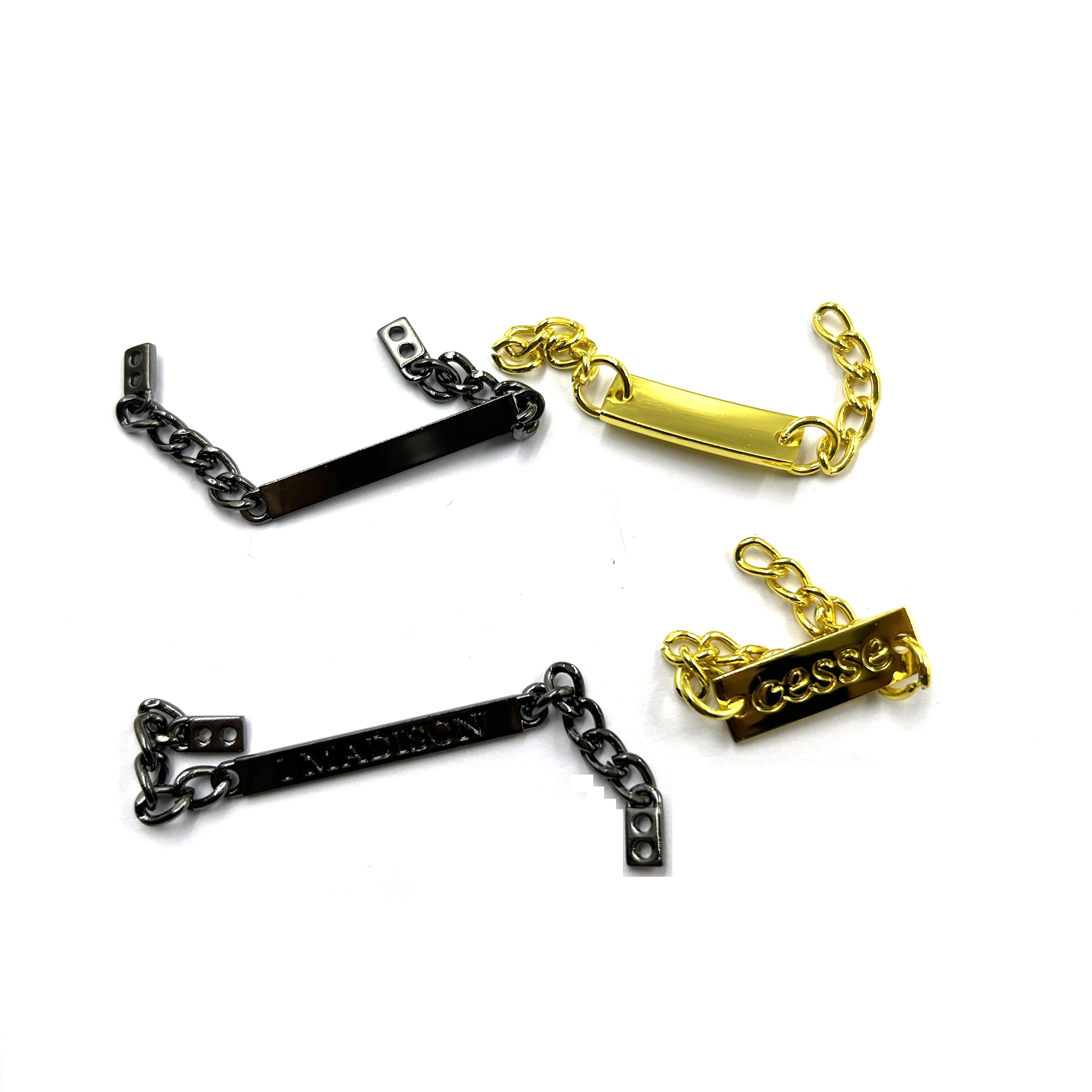 Custom Engraved Fashion Metal Clothing Label High Quality Main Label for Jeans & Swimwear Custom Size Shape Brand Logo