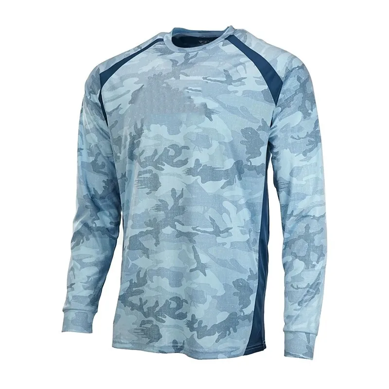 OEM Design Outdoor Men Fishing Clothing UPF 50+ Sun Protection Long Sleeve Casual Shirts Anti-UV Custom Fishing Shirts