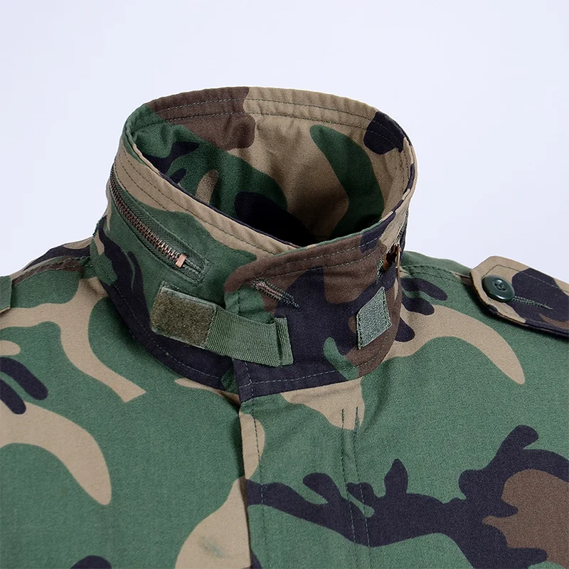 Tactical Woodland Camouflage M65 Jacket Water Repellent Tactical Uniform for Man with Hood Style Parkas