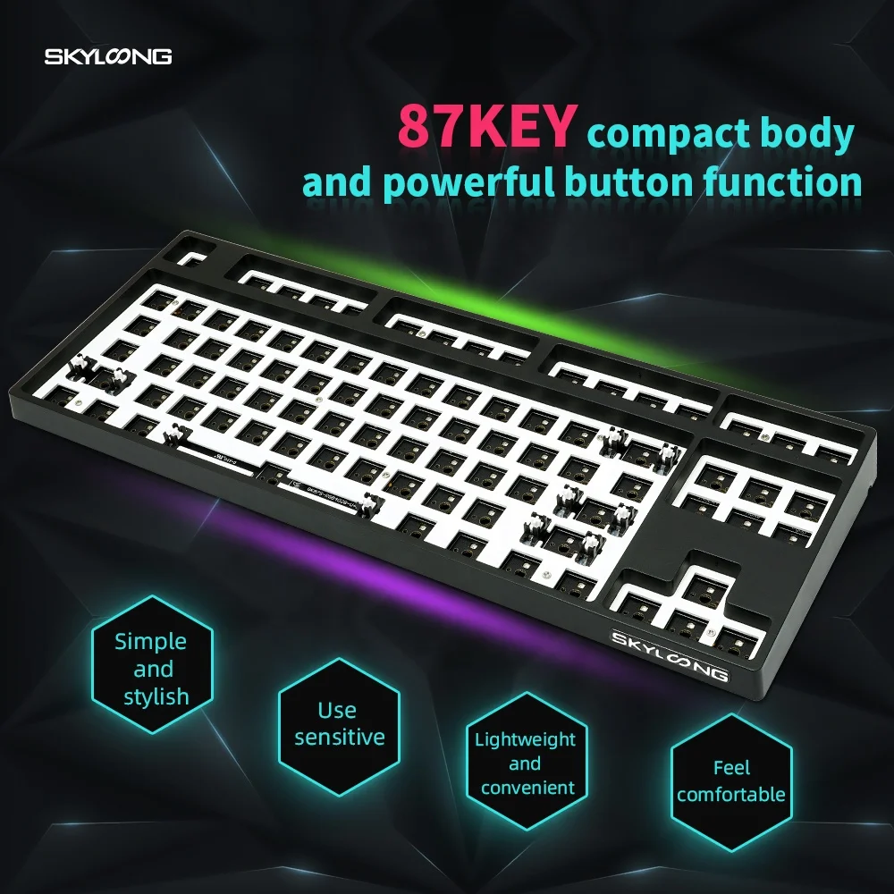 Hot Swap plastic 87 keys semi- finished tkl keyboard kit Mechanical Keyboards