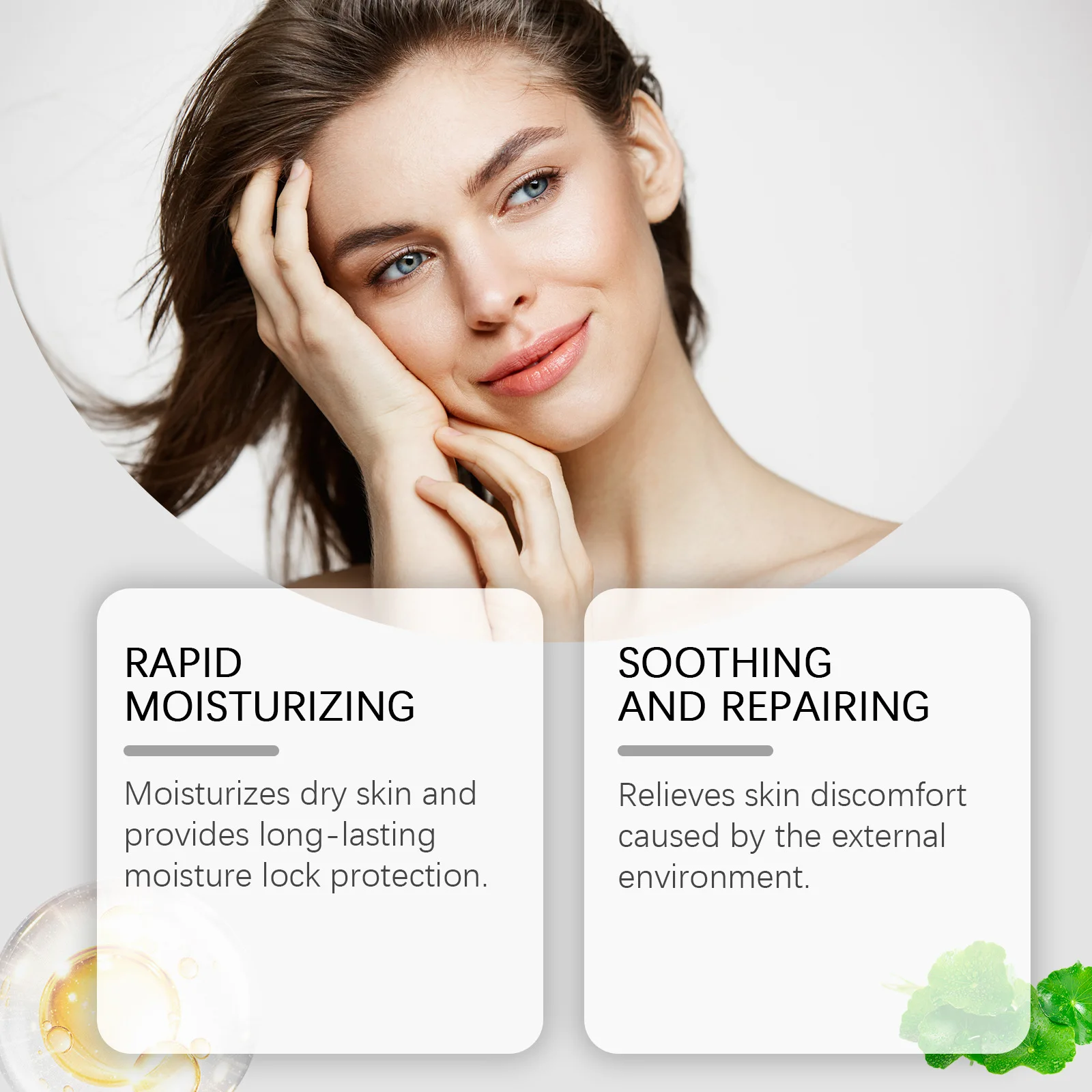OUHOE Dry Skin Moisturizing Soothing Repair Hydrating Refreshing Improve Roughness Facial Serum With Hyaluronic Acid