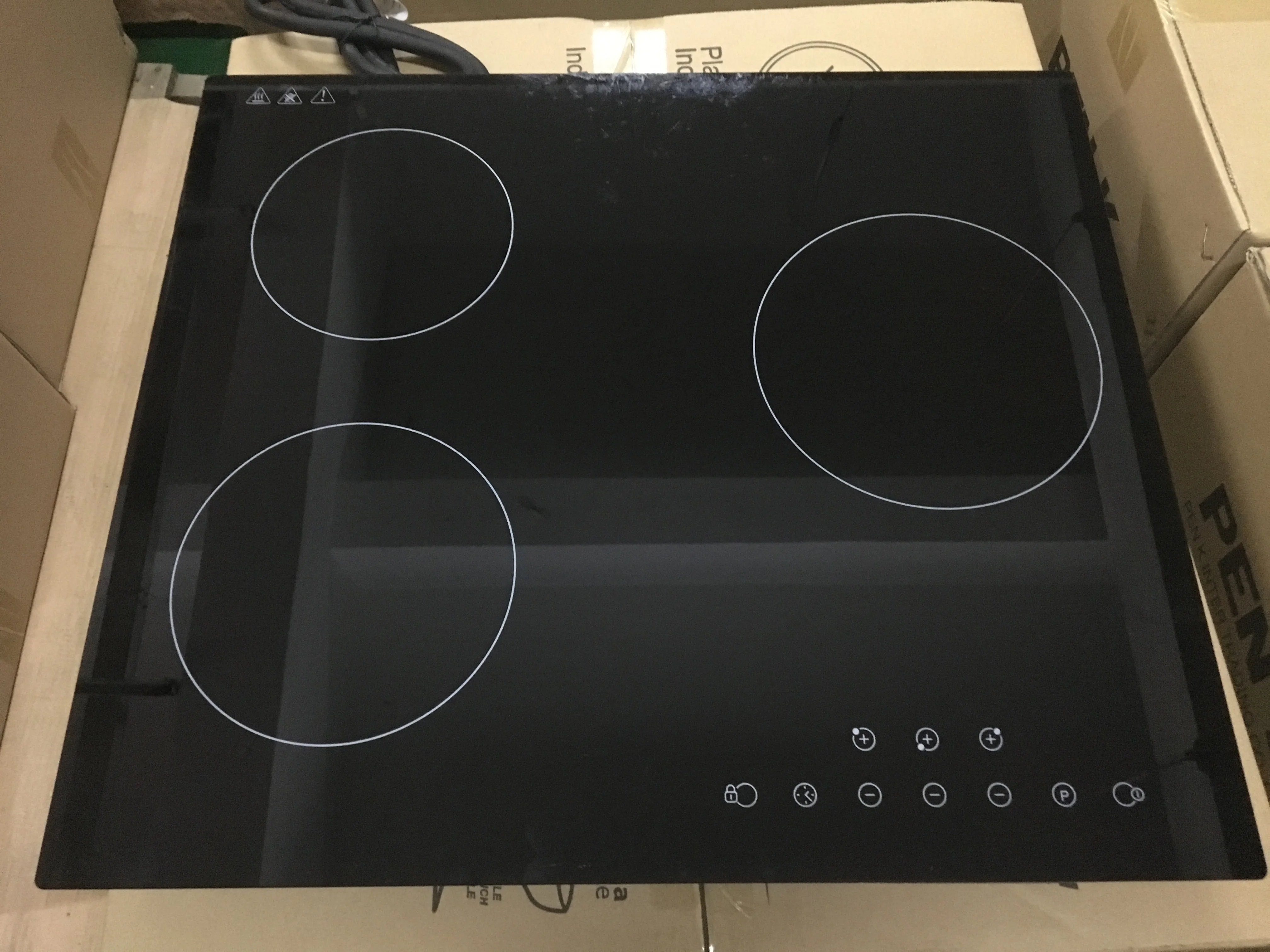 3 Zones Built in Induction Hob Black Glass Three Burner Induction cooker with Touch or Slider Control