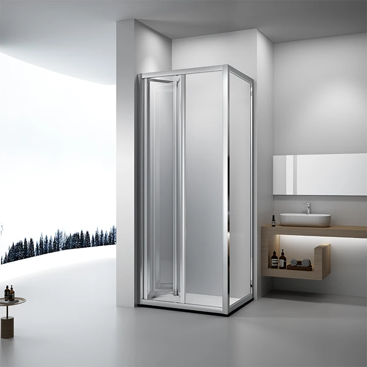 Simple Bathroom Shower Room Small Shower Glass Cabin Corner Folding Shower Enclosures