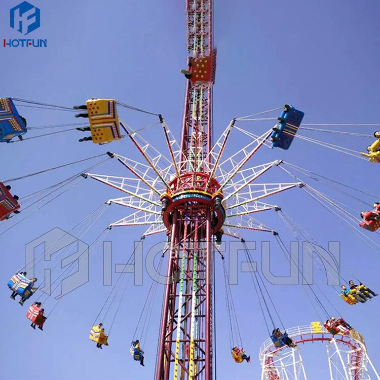 Crazy Theme Park thrill Rides Amusement Equipment 20/25/30/55m Flying Tower star flyer for sale