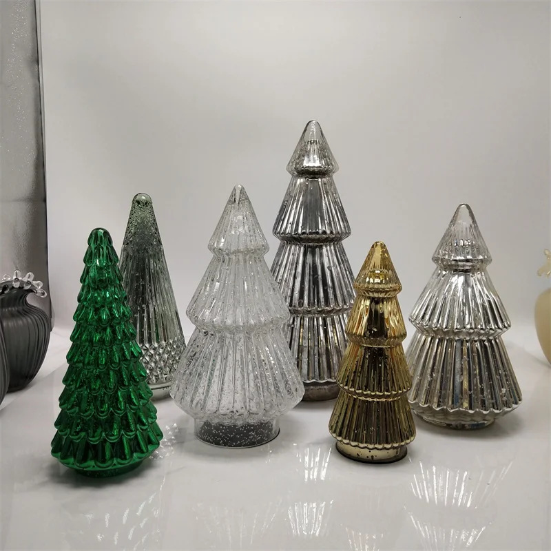 2024 Factory Hot Sale Christmas Tree Glassware household lamp table night light glass lights colors Deli Glassware