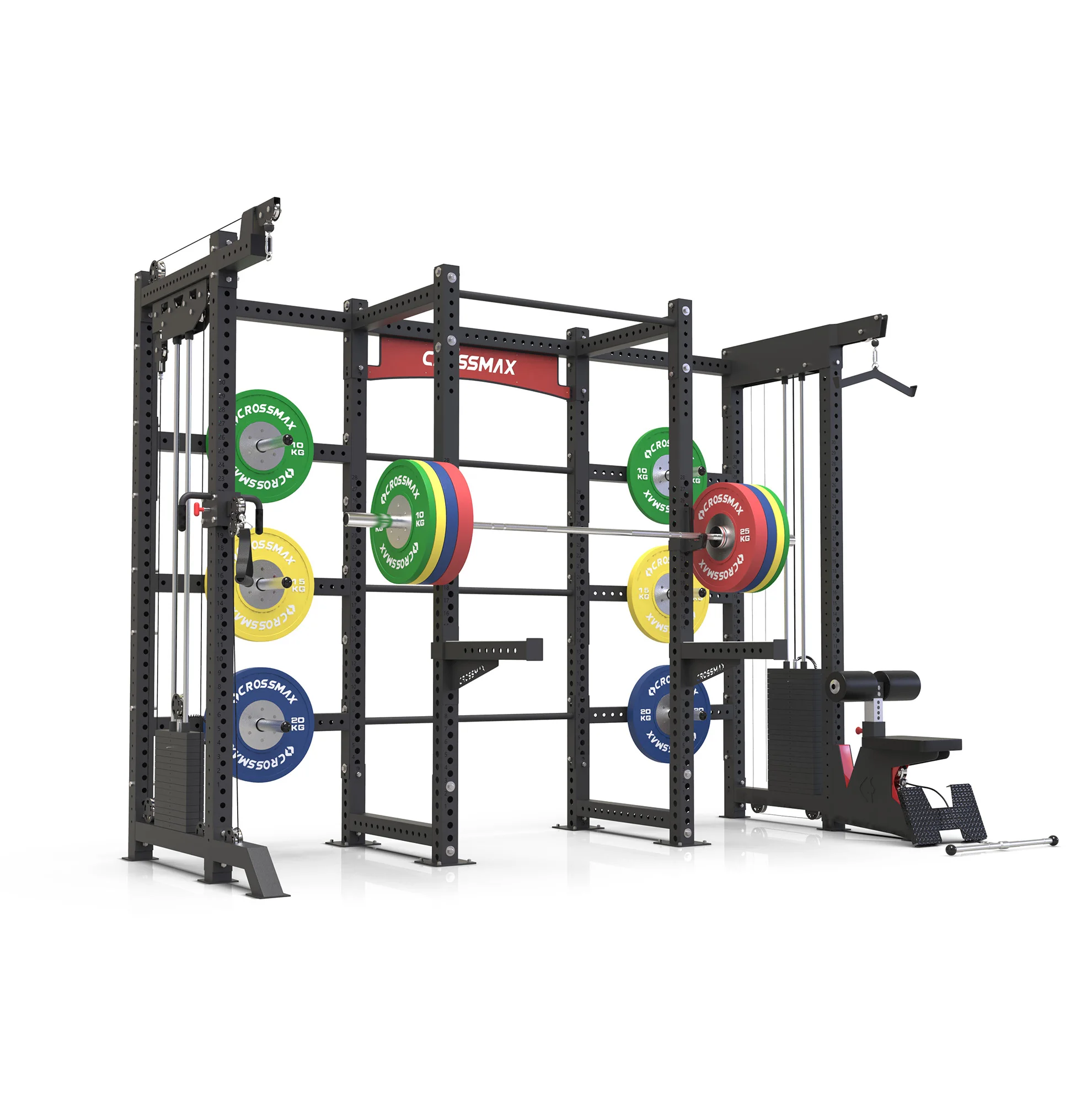 Crossmax Multi function Station Power Cage Squat Rack With Cable Crossover Weight Stack
