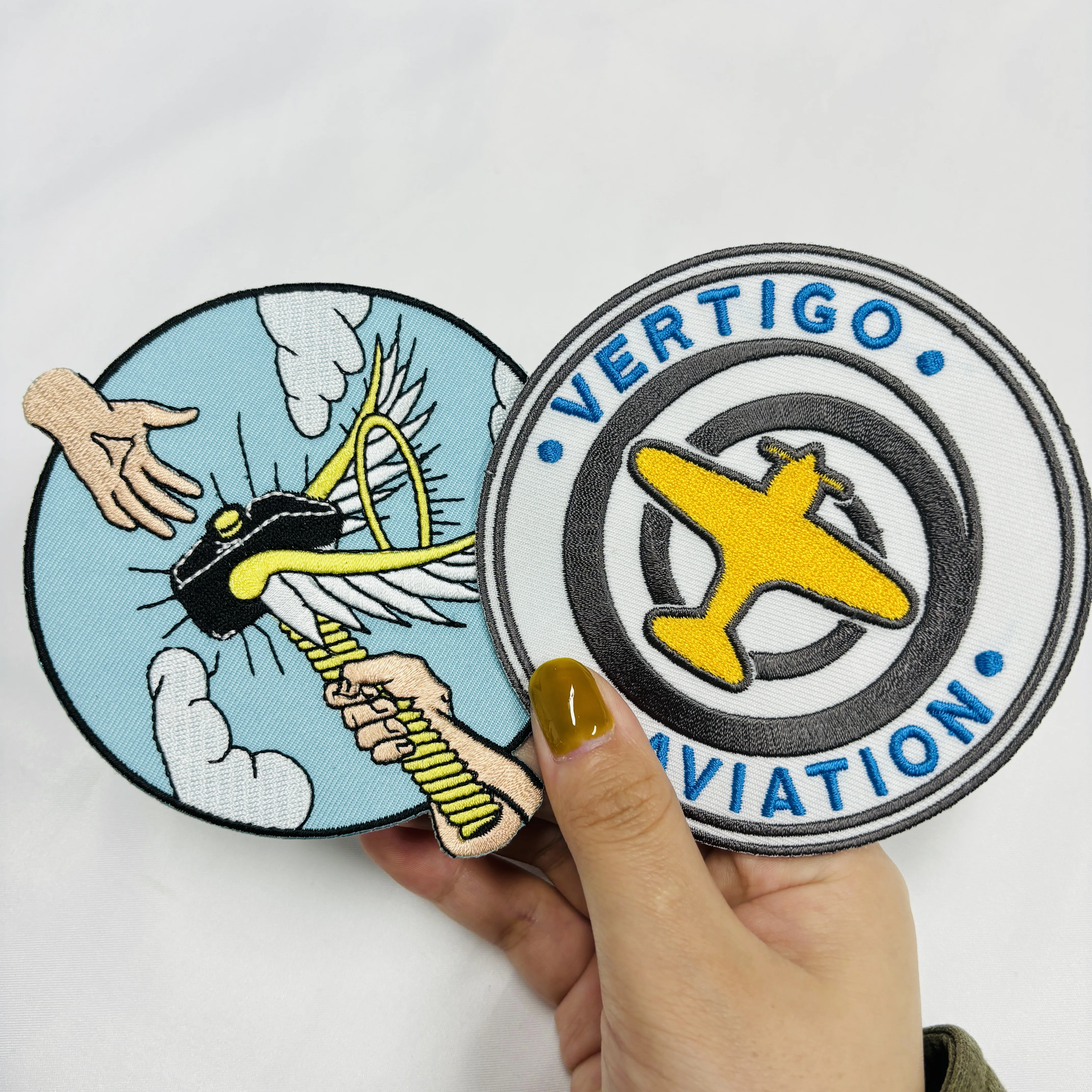 Heat Press 2d 3d custom logo badges,embroidered embroidery patch sew iron on for company logo clothing