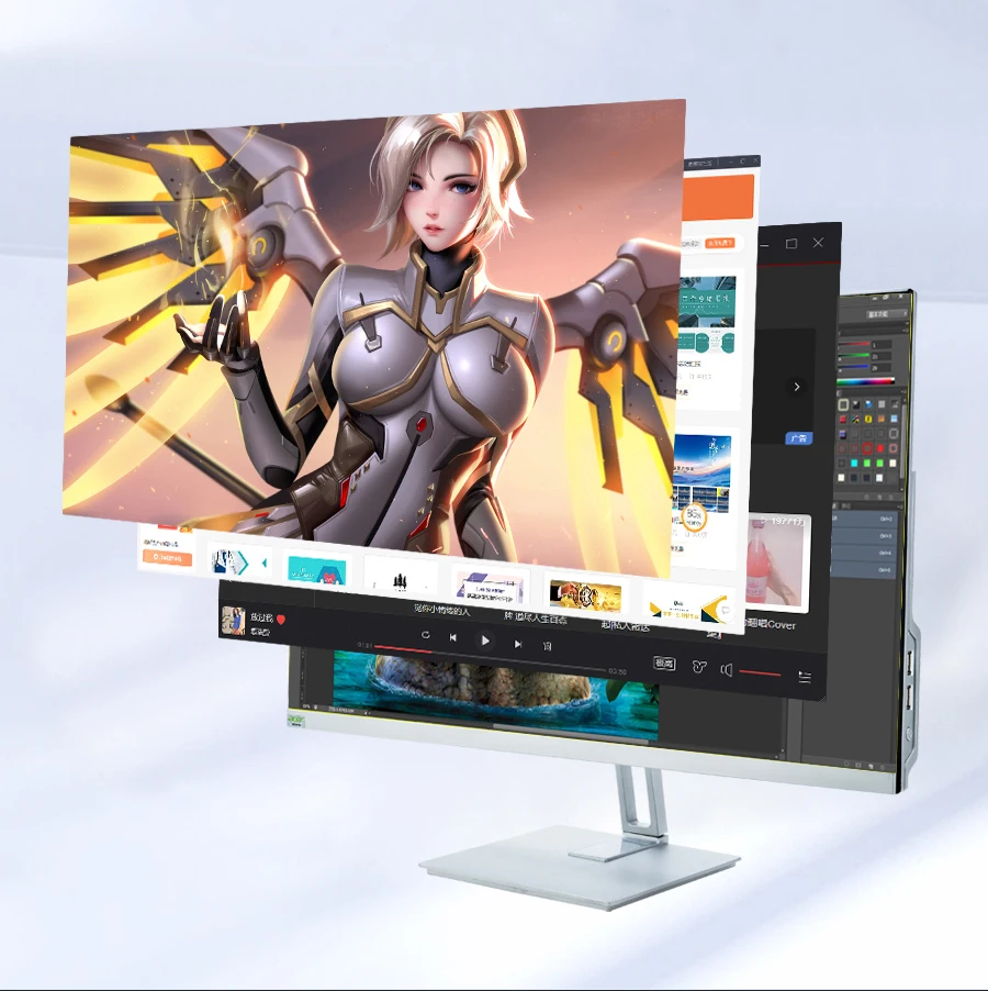 wholesale China factory 23.6 inch Desktop computer hardware monoblock All in one barebone pc for office school