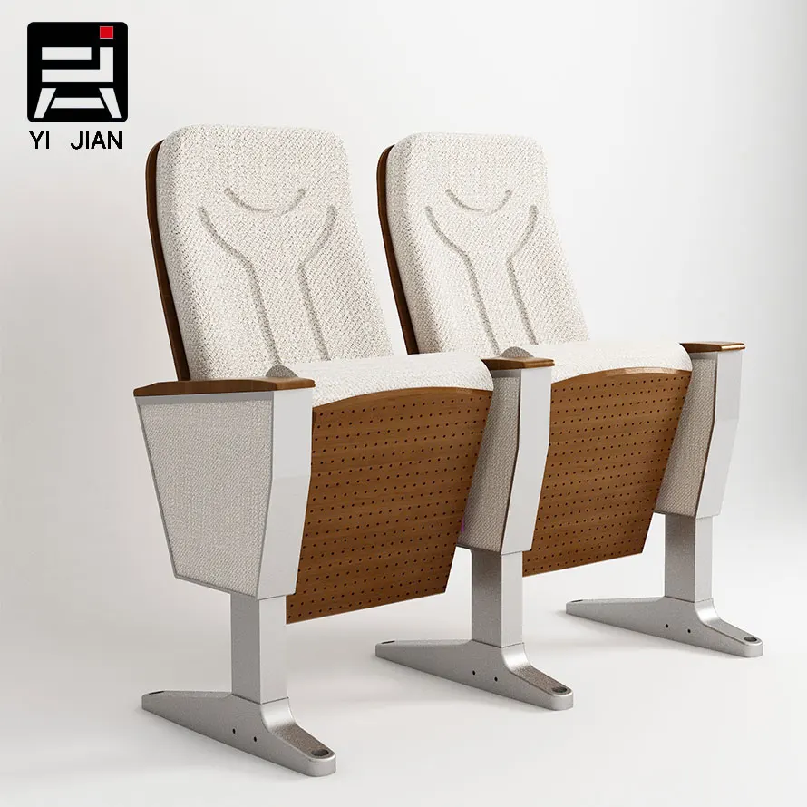 Modern Wooden Folding Metal Leg Auditorium Theater Church Chair For School Meeting Furniture