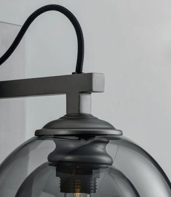 Nordic Simple Creative Bronze Bedroom Bedside Wall Light Aisle Stairs Living Room Amber Glass Wall Lamp