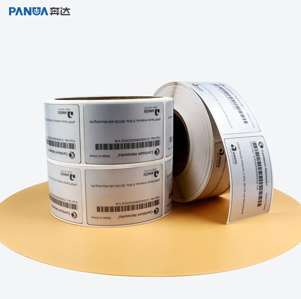 Custom printing self adhesive embossed code bar stickers waterproof thermal label dumb silver bar code sticker label with size