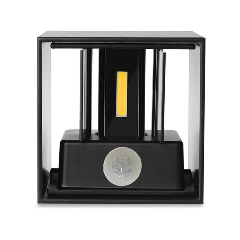 Good quality outdoor Motion sensor Black Cube waterproof wall lamp fixtures led wall lamp for garden home