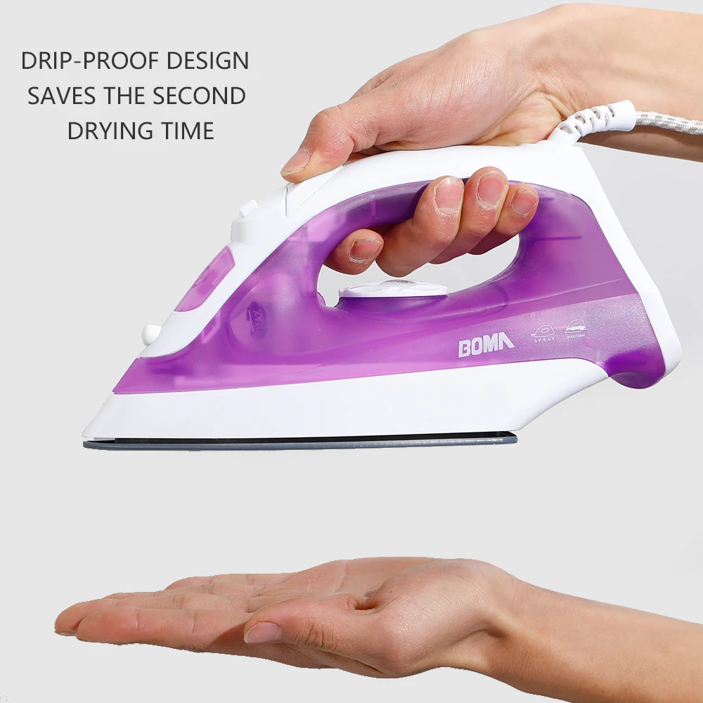 BOMA 220V 1200W Adjustable Temperature Ceramic Non-Stick Soleplate Vertical Steam Iron Electric Iron