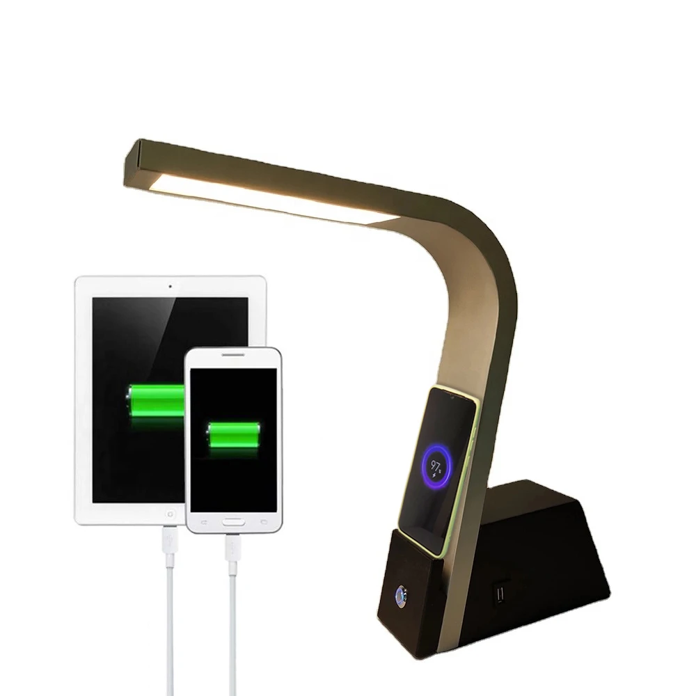 JLD-0313B Modern led desk lamp with usb charging Wireless Charger table lamp hotel