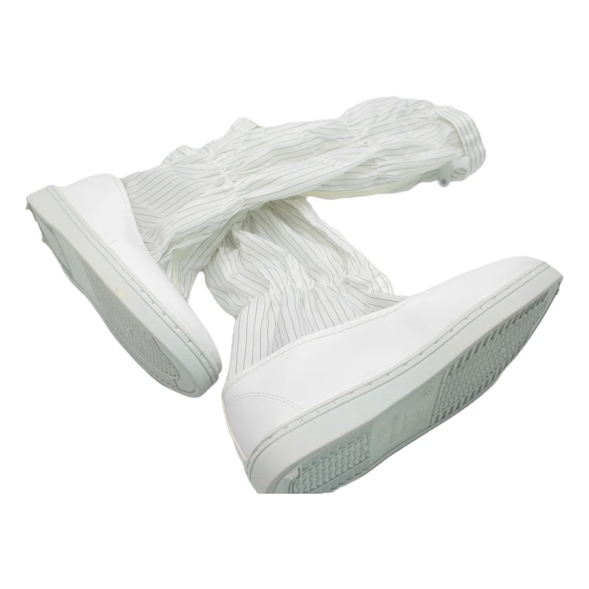 White Reusable Washable Leather Cleanroom Shoes - Durable Antistatic ESD Boots for Industrial Use