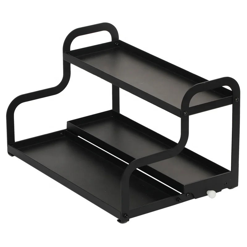 black color corner shelf kitchen stand accessories spice rack kitchen seasoning organizers