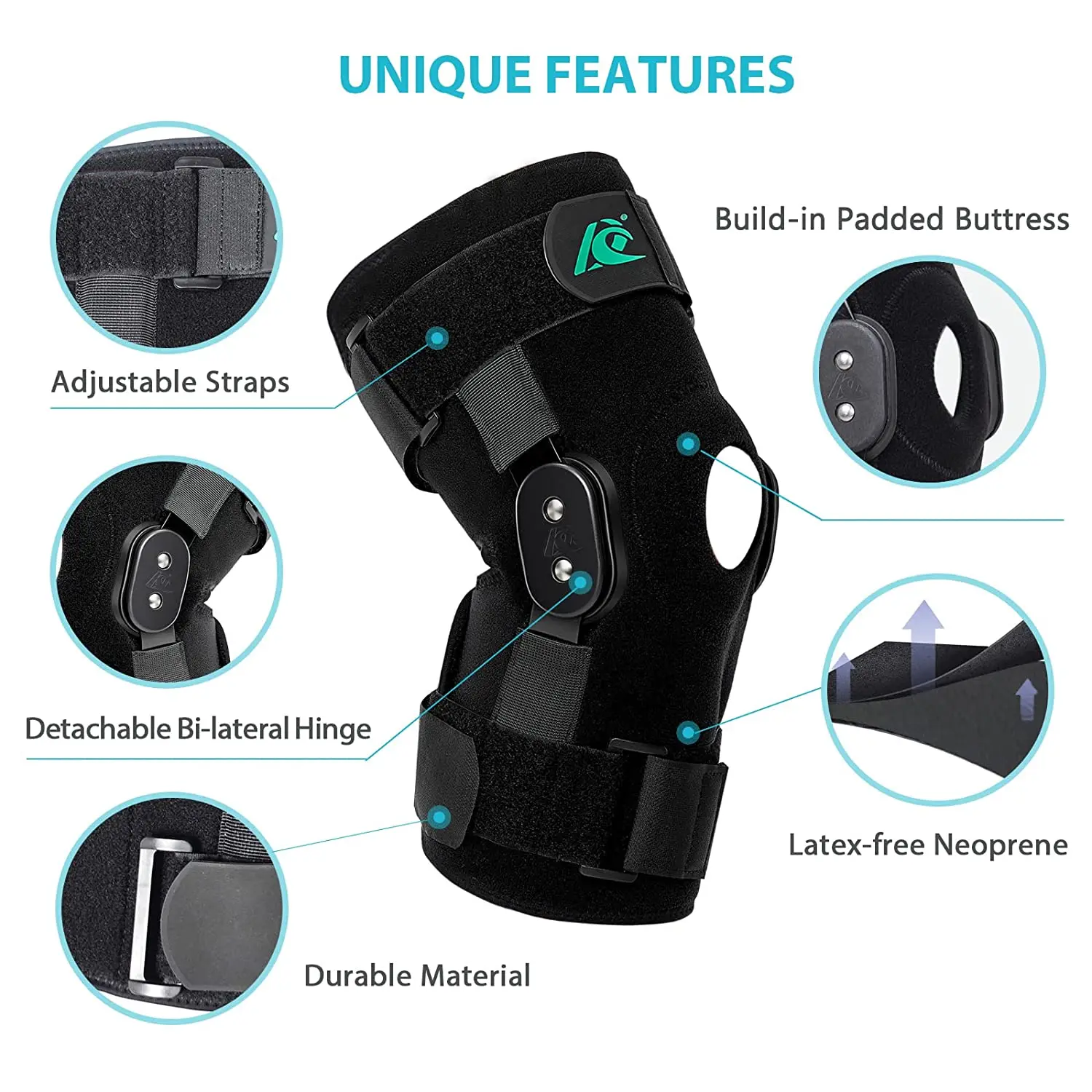 Hot selling medical adjustable neoprene Knee brace