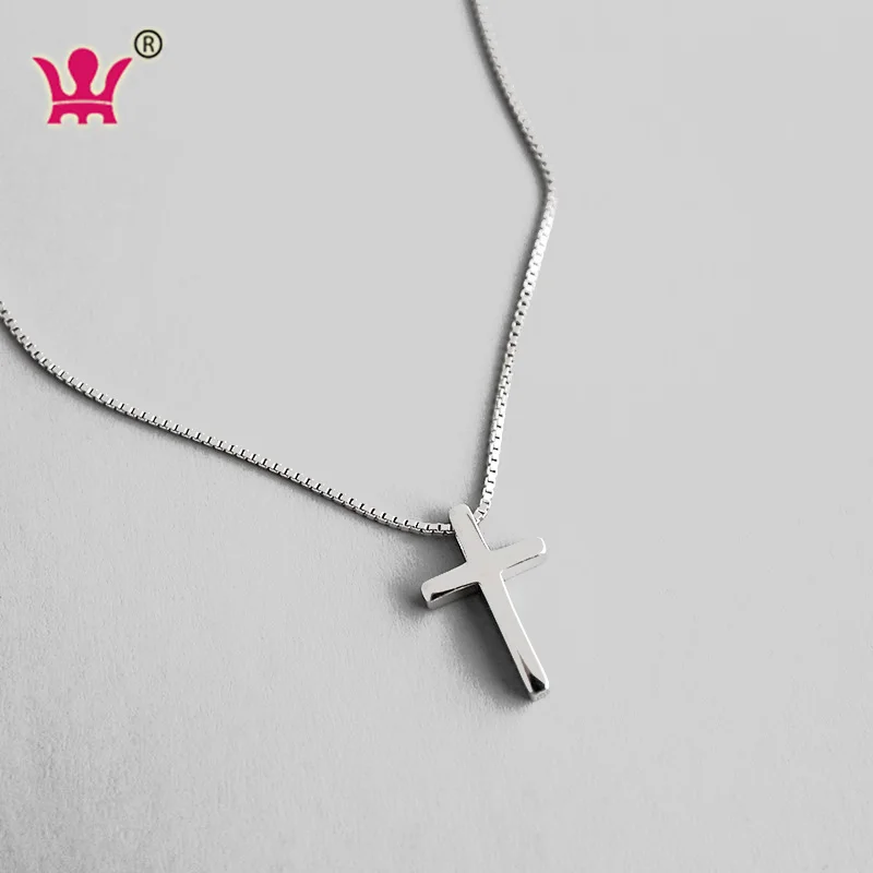WMD1146 Jesus Religious Christian Chain Custom Necklace 925 Sterling Silver Women Cross Necklace