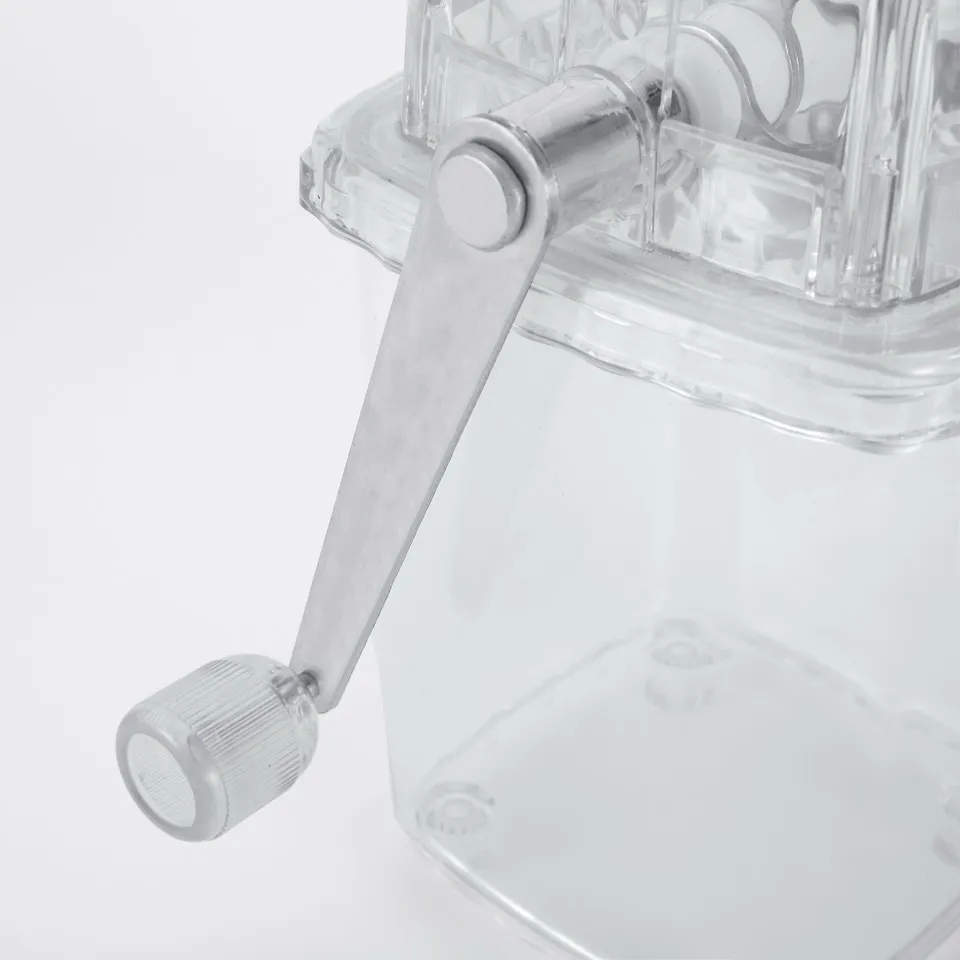 Classic Top Sell  Transparent Plastic Manual Ice Crusher & Shaved Ice Machine