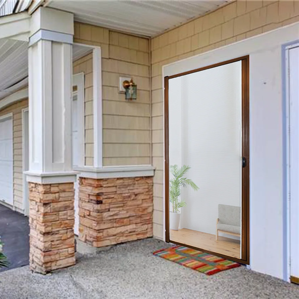 The Cheapest Wire Mesh Mosquito Proof Door Gauze Silent Opening Aluminum Retractable Screen Door Mosquito Net Fly Screen Door