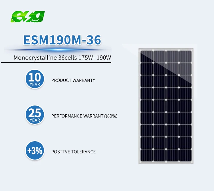 ESG 60-элементные панели 175 Вт Ip65 гибкие 180 190 200 солнечные батареи Солнечная панель солнечная