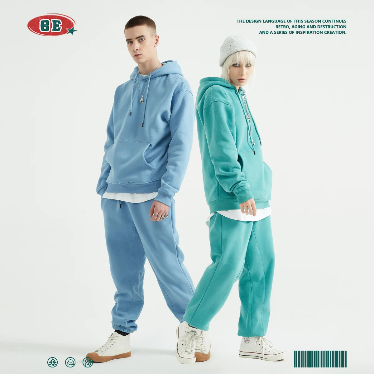 Solid Color Blank Sweater 345g Couples Wear 36colors Velvet Hooded Sweater for Men and Women