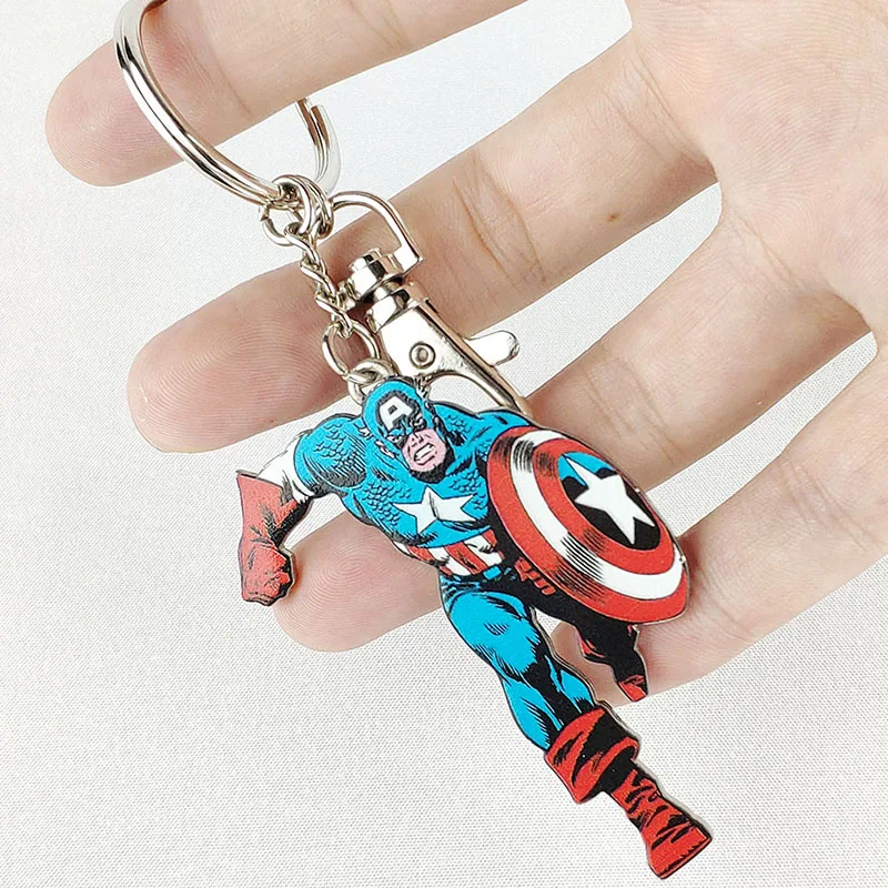 Wholesale Quality Fashion Metal Comic Science Hero Metal Plated Cute Anime Gold 3D Engrave Hard Custom Enamel Captain Keychain