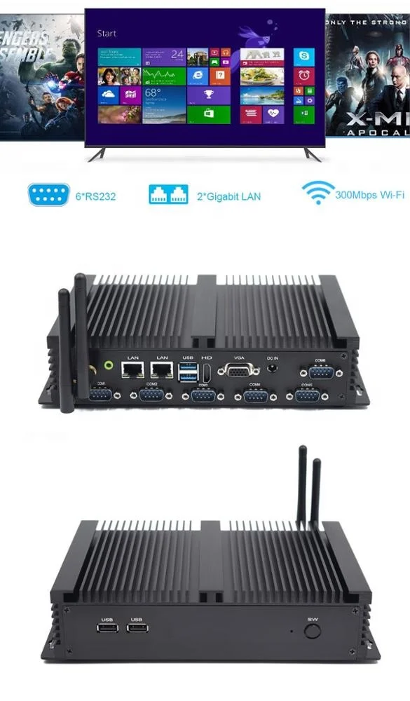 Низкая цена 2022 новый промышленный i5 безвентиляторный мини-ПК 4200U 2 * DDR3 компьютер двойная Lan 4G поддерживаемый 6
