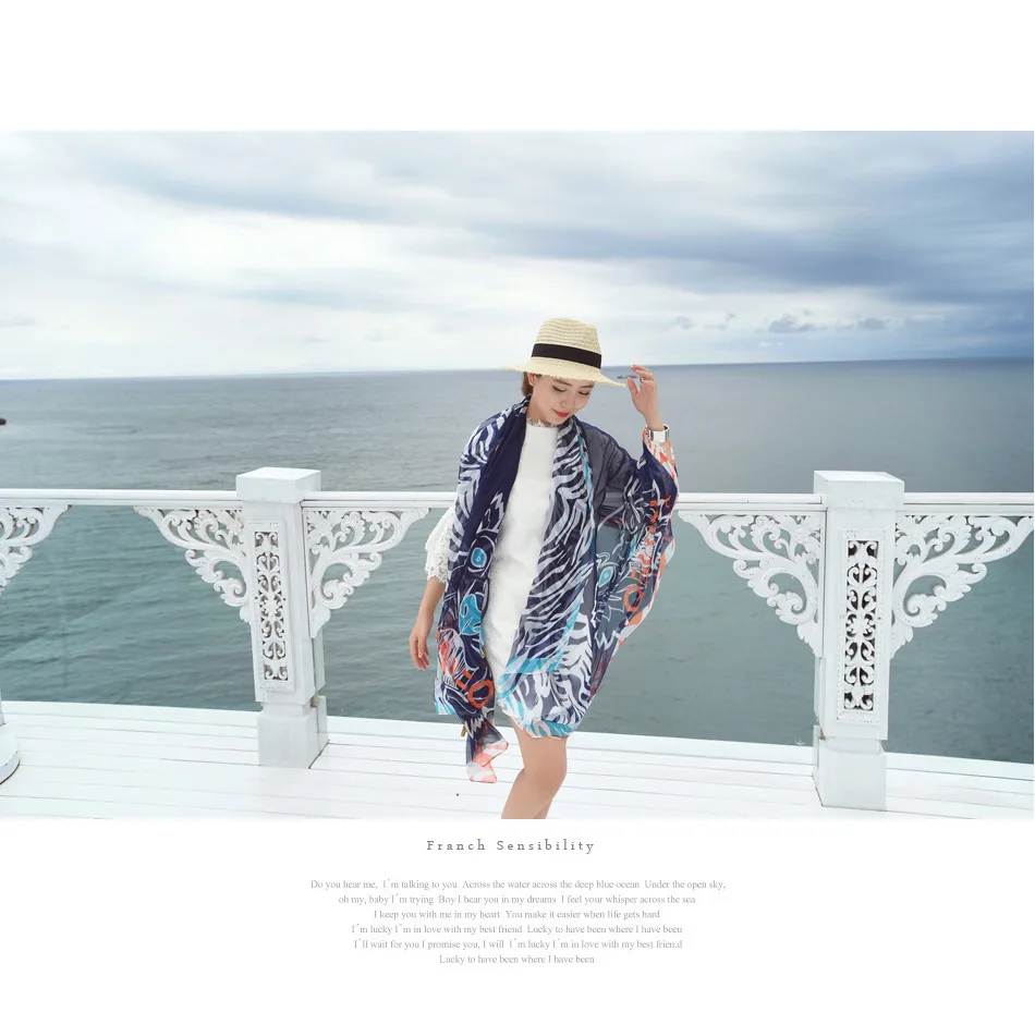 
Elegant Fashion Scarf Shawl 190*140 Cm Summer Traveling Printed Beach Body Scarf Beach Silk Scarf Shawls 