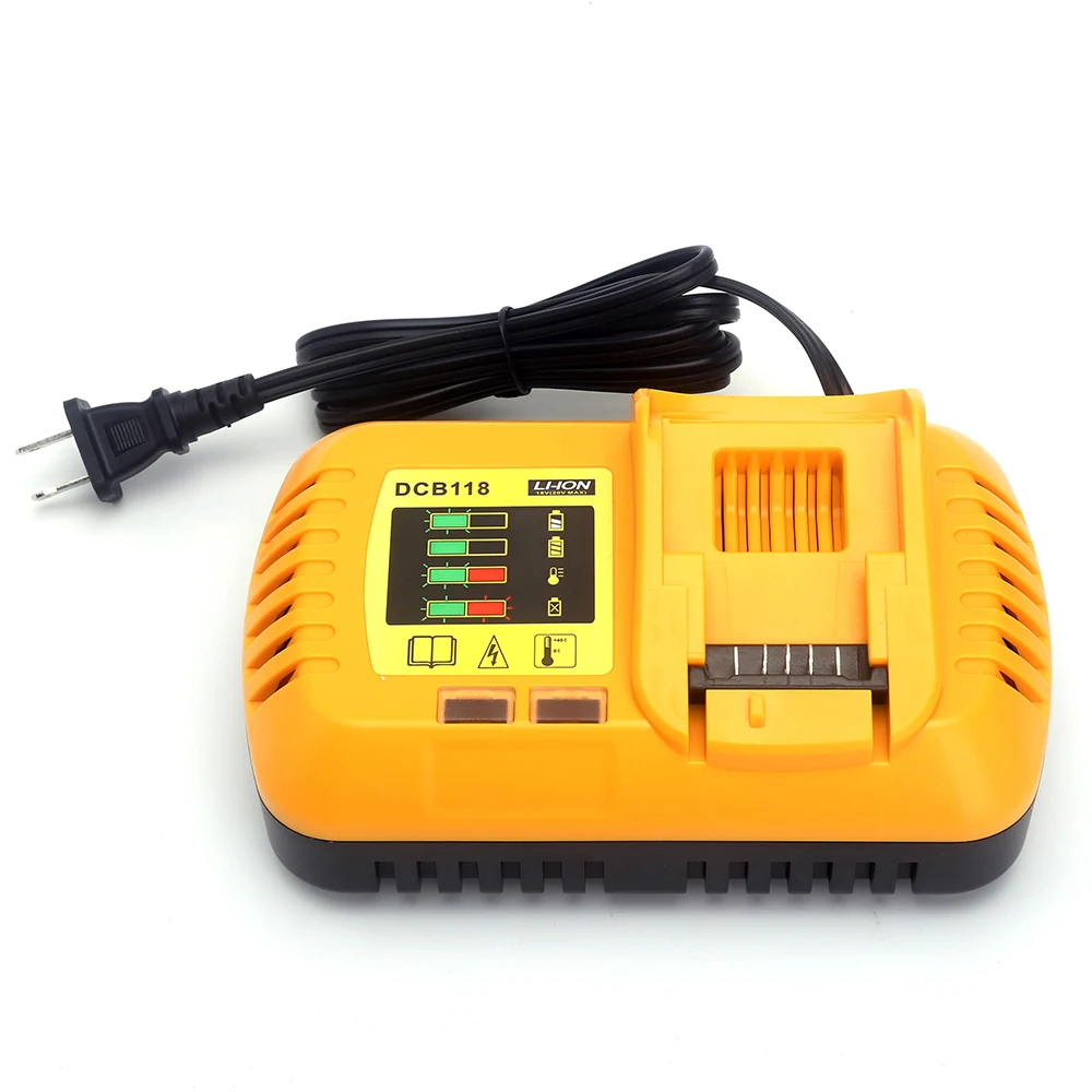 J105 DCB118 Quick Charger 8A Power Tool Battery Fast Rapid Charger 14.4V 18V 22V Max Output Compatible for Dewalts 18V 20V Max