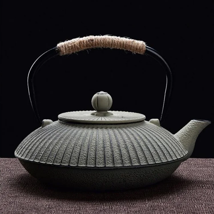 New Arrival Cast Iron Tea Kettle Antique Chinese Style 800 Ml/1.2 L Black Green Teapot Enamel for Drinkware
