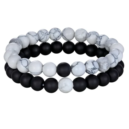 7 Style Couples Distance Bracelet Natural Stone Yoga Beaded for Men Women Friend Gift Charm Strand