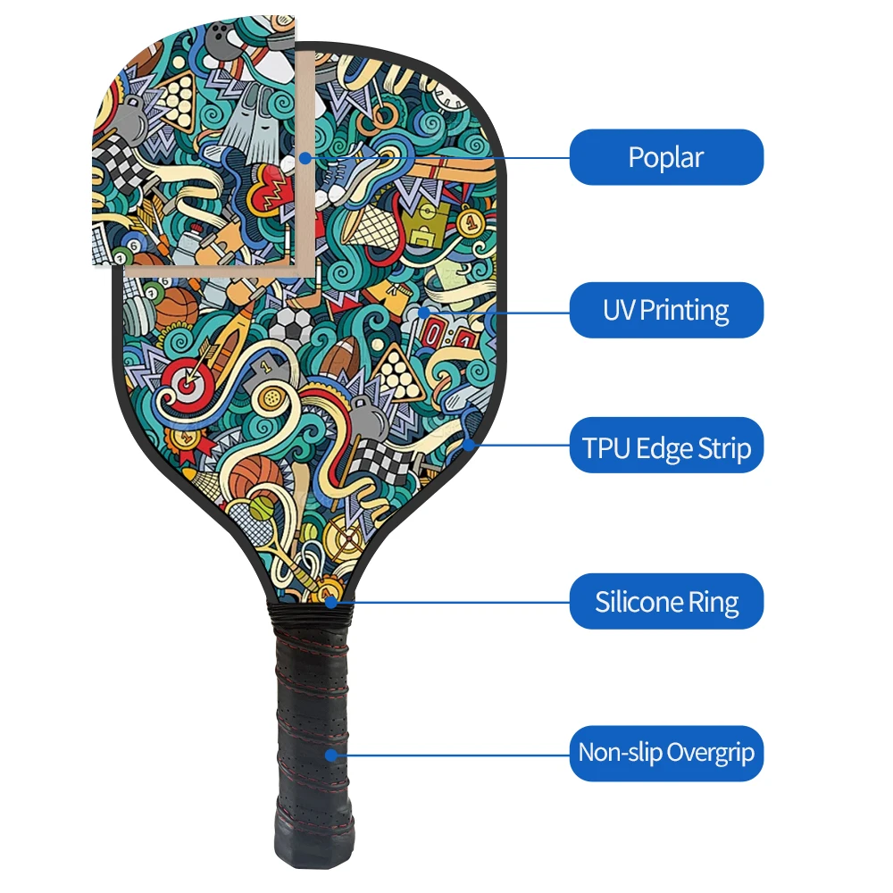 High-quality Wooden Customized Pickleball paddle OEM 7-15 Days Pickleball Racquets/rackets/paddles